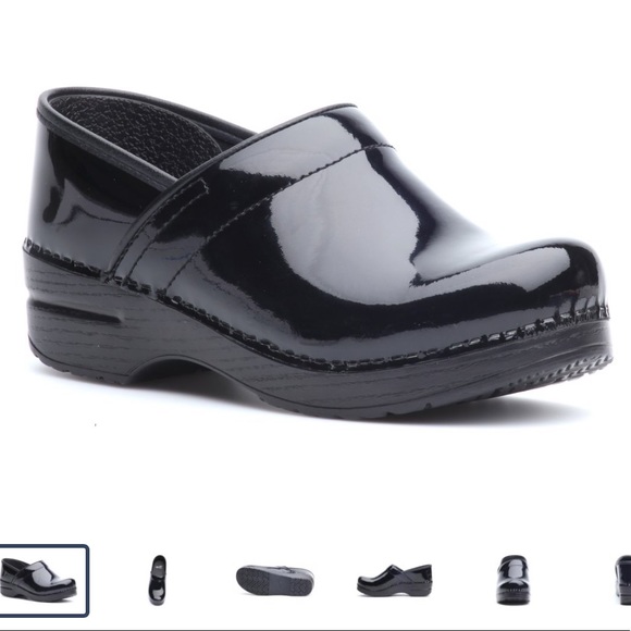 dansko professional patent leather clogs